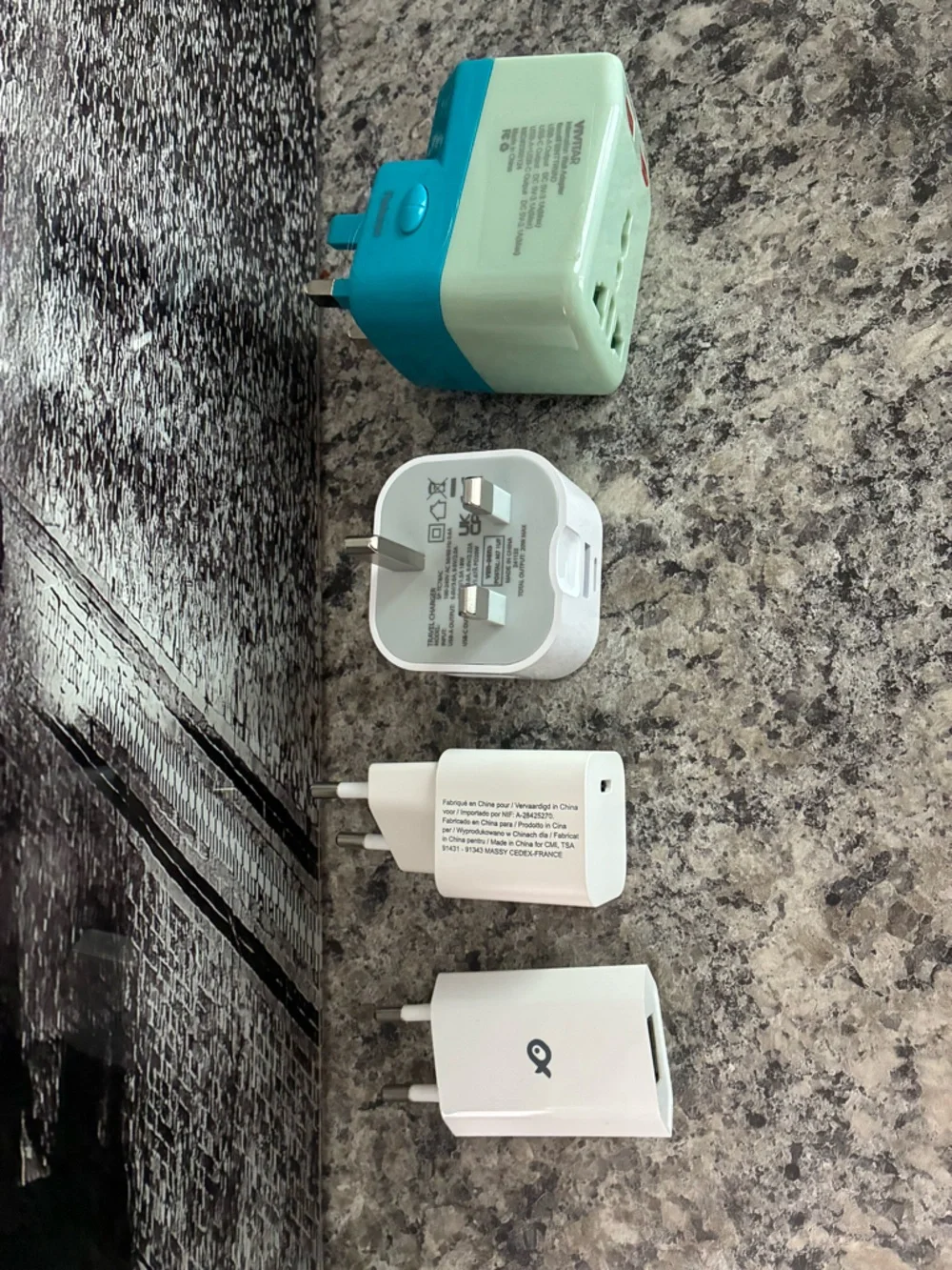 USB USBC Travel Chargers - UK and France